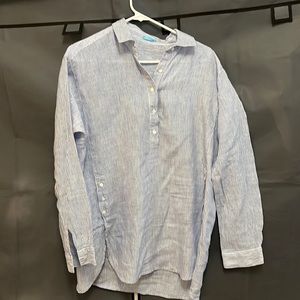 J McLaughlin 100% linen long-sleeved blouse size Small